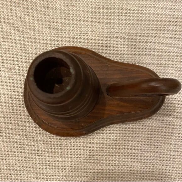 Vintage Wood Candle Holder with Finger Loop Rustic Primitive Farmhouse Decor - Picture 11 of 12